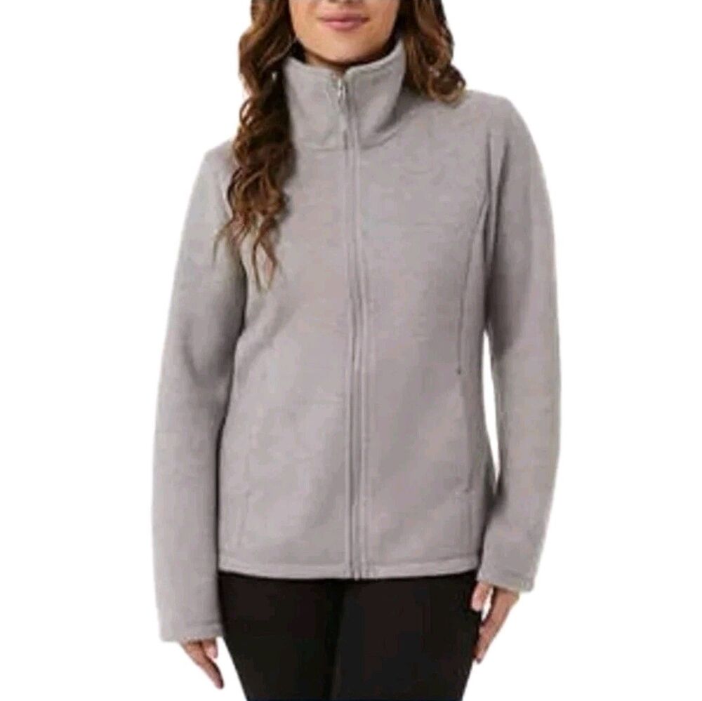 32 Degrees Women's Soft Brushed Faux Wool Casual Jacket Mockneck Relaxed Fit, 2X